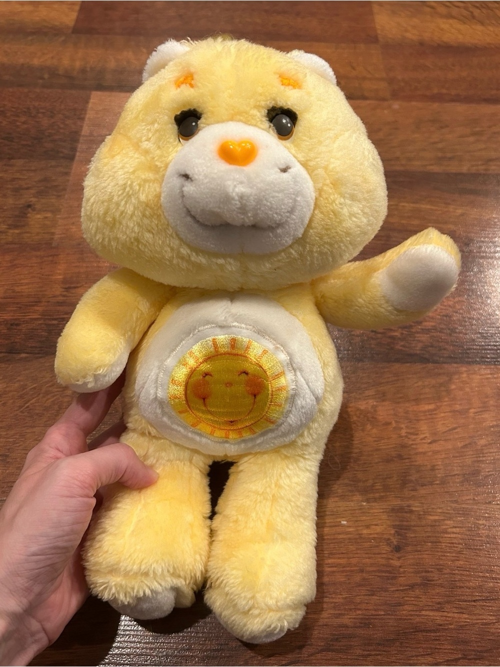 Vintage Kenner 1983 Care Bears 13" Funshine Bear Plush Yellow Happy Sun